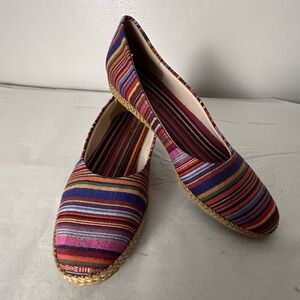 Beacon Fashion and Fit Striped Linen 1” Heel Espadrilles EUC Size: 7N